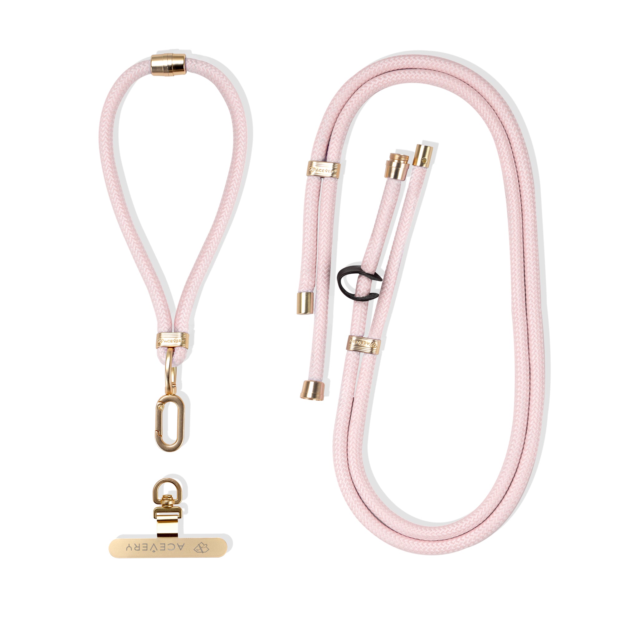 Multi-Function Adjustable Grossbody Lanyard - Pure Pink (Rose Gold)