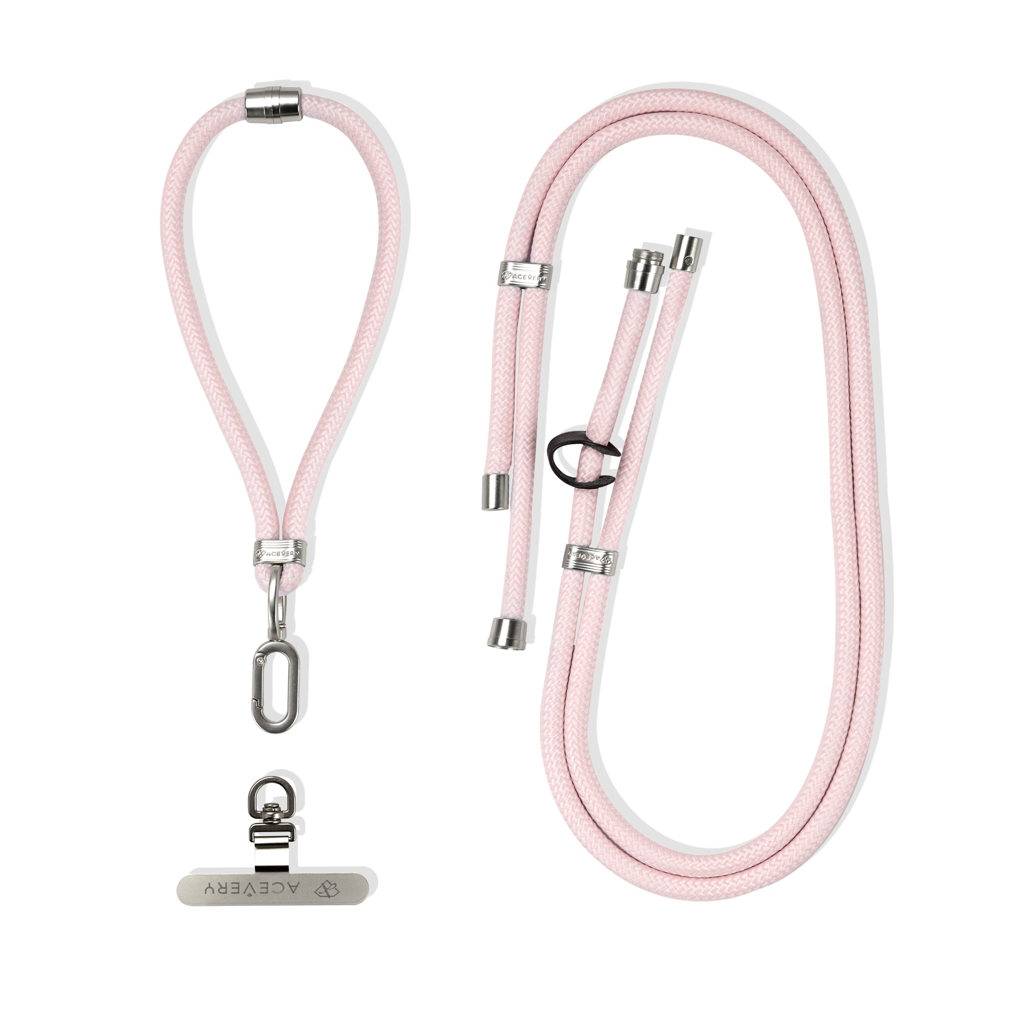 Multi-Function Adjustable Grossbody Lanyard - Pure Pink (Sliver)