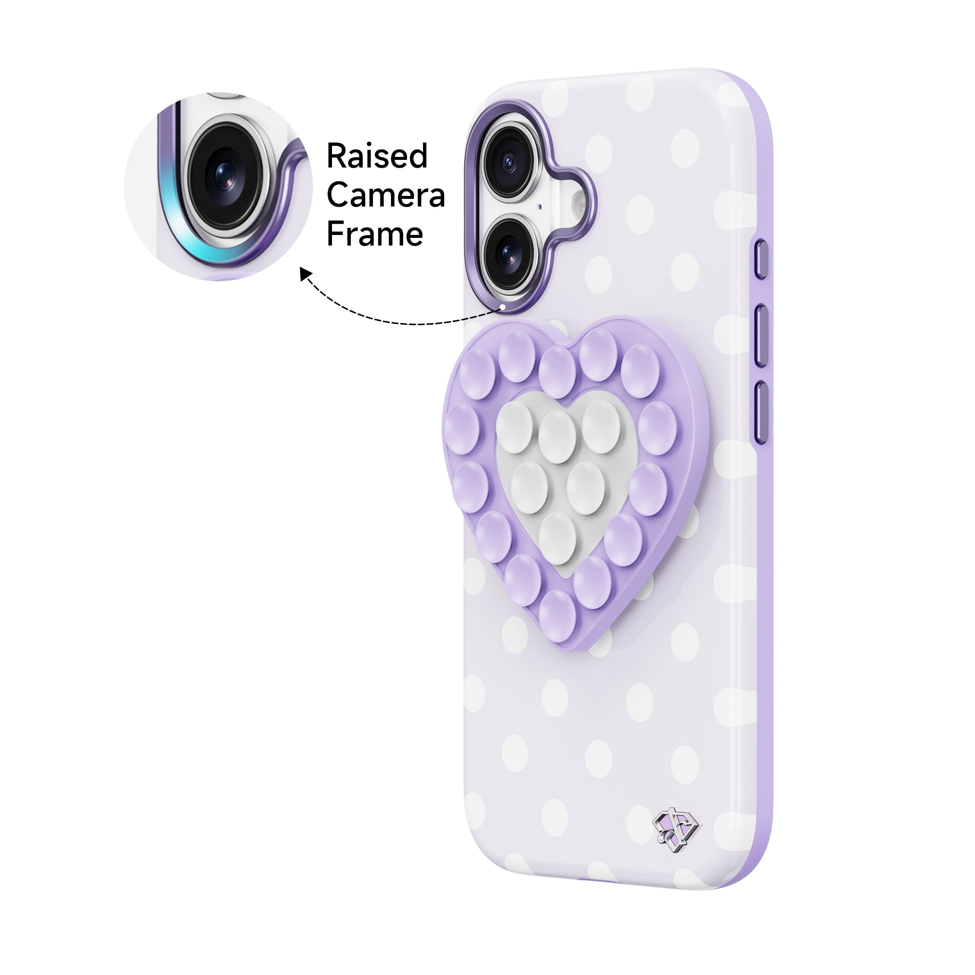 iPhone 17 Glazed Heart - 3-in-1 Suction Stand Case
