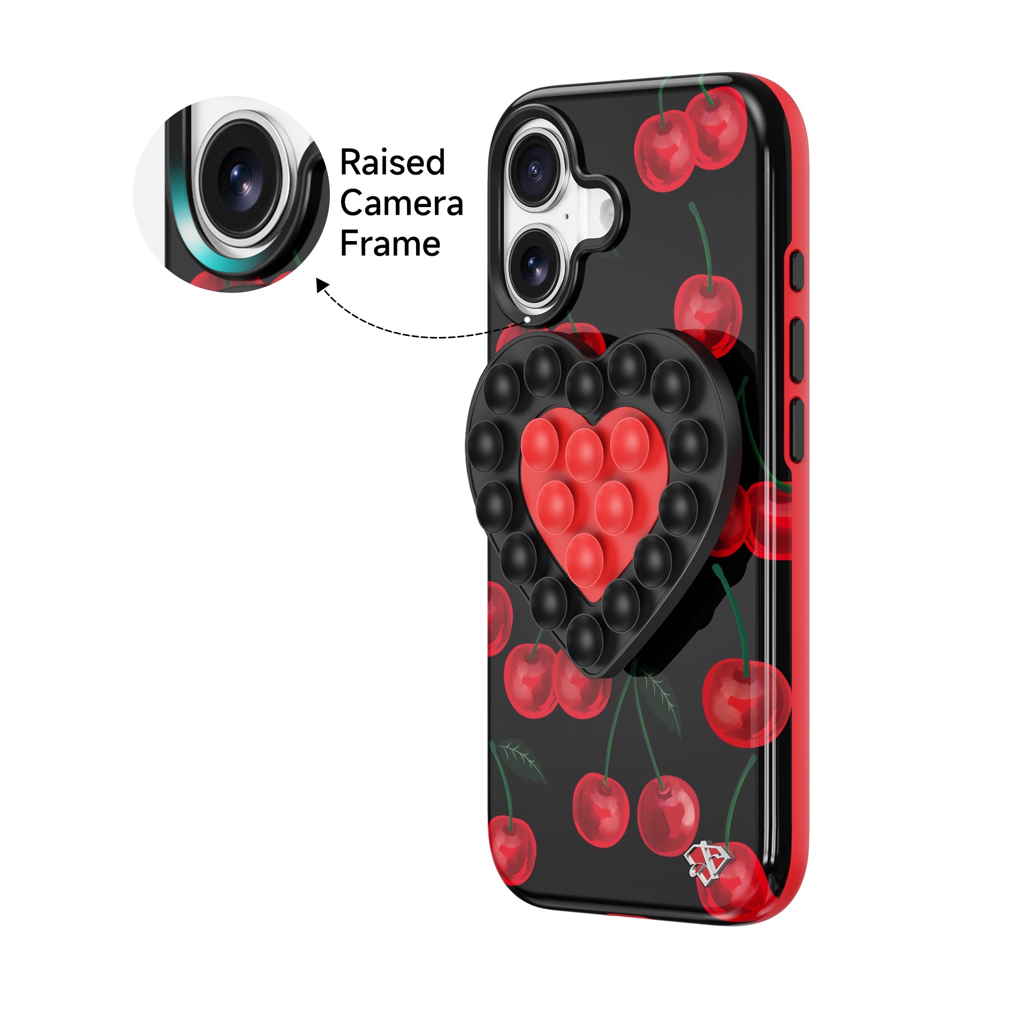 iPhone 17 Midnight - 3-in-1 Suction Stand Case- Glossy