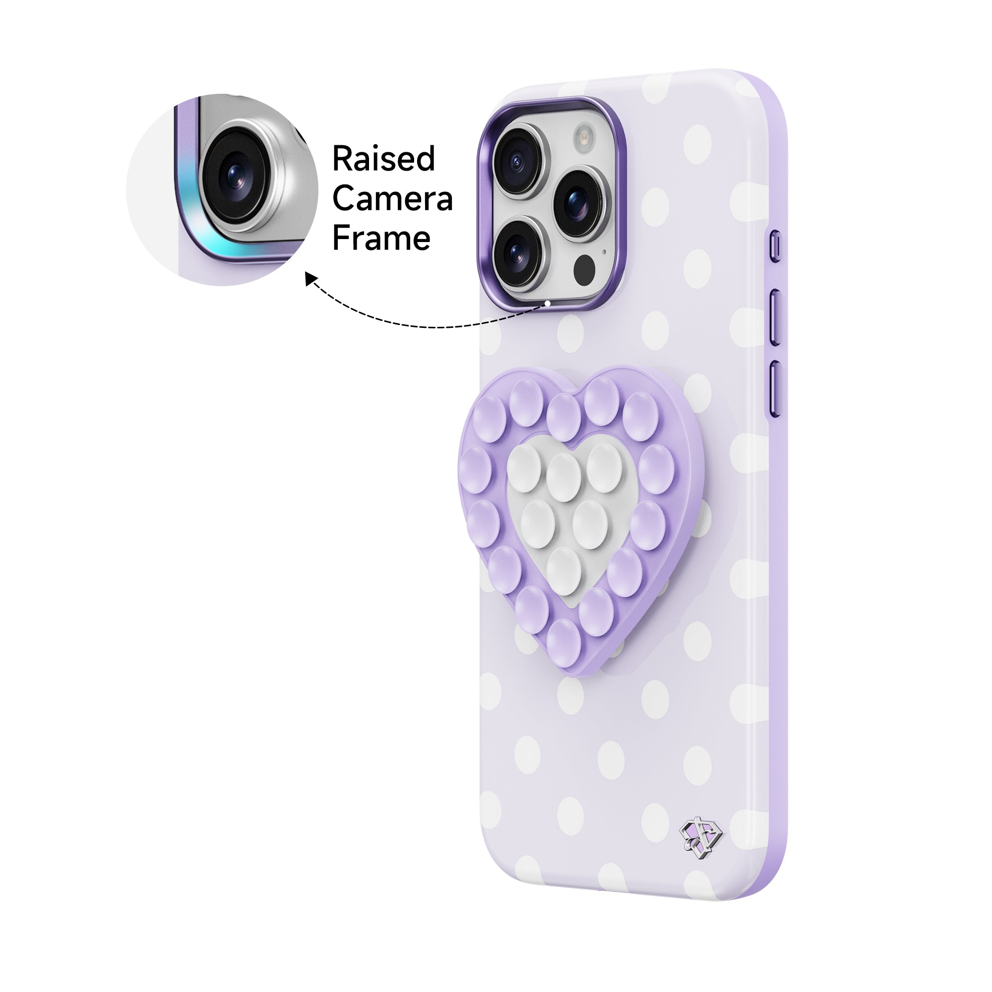 iPhone 16 Pro Max Glazed Heart - 3-in-1 Suction Stand Case