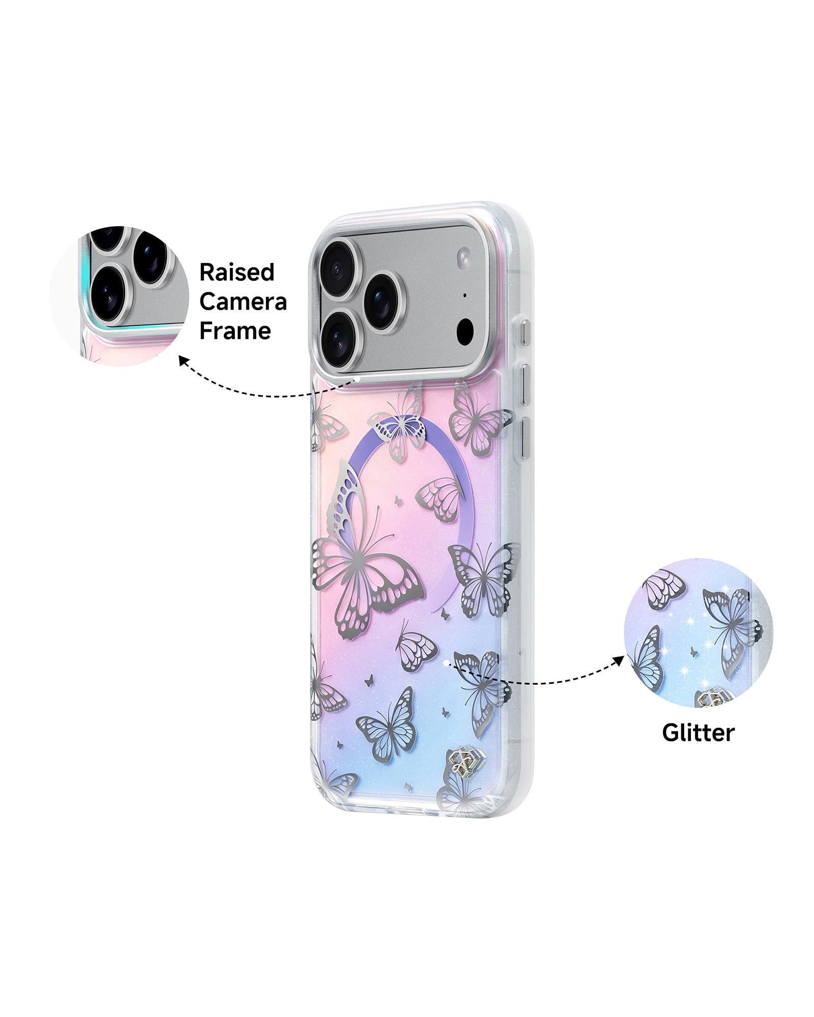 Airy Butterfly Glitter MagSafe Case