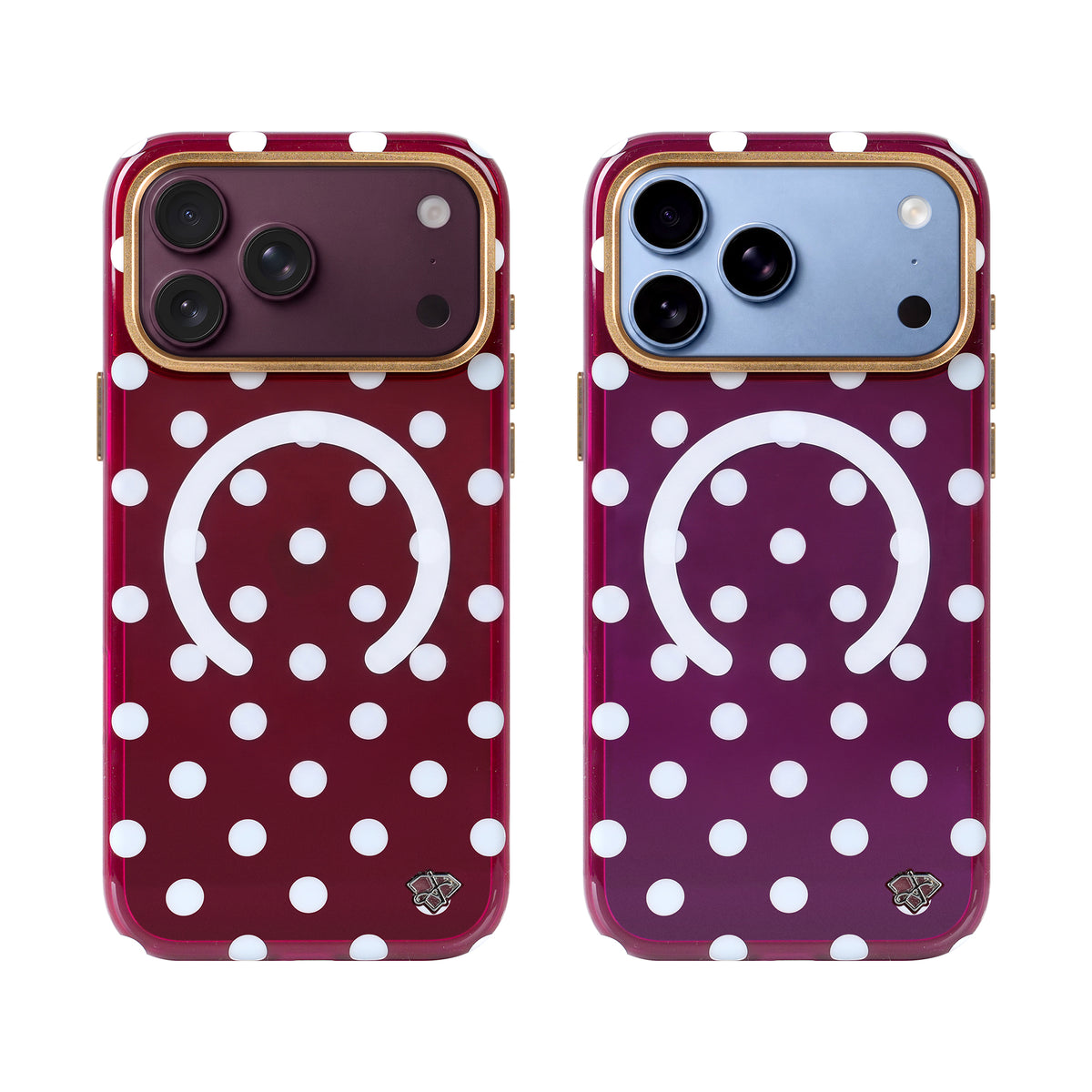 iPhone 18 Pro Max Burgundy Polka Dot MagSafe Case