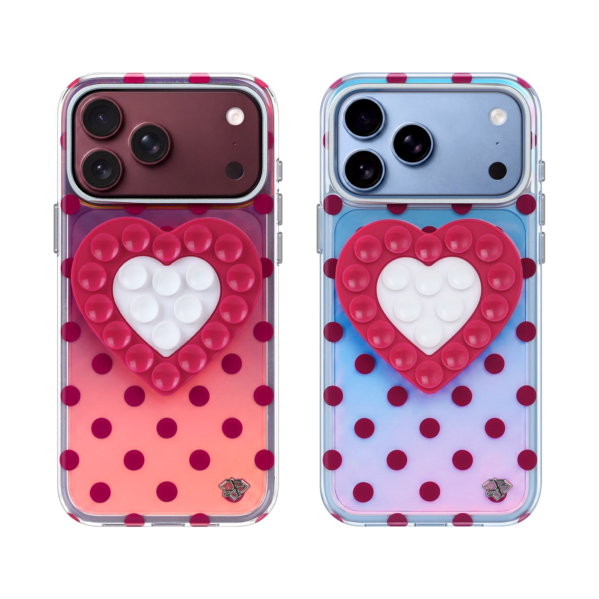 Holographic Red Polka Dot - DuoHeart Snap Case