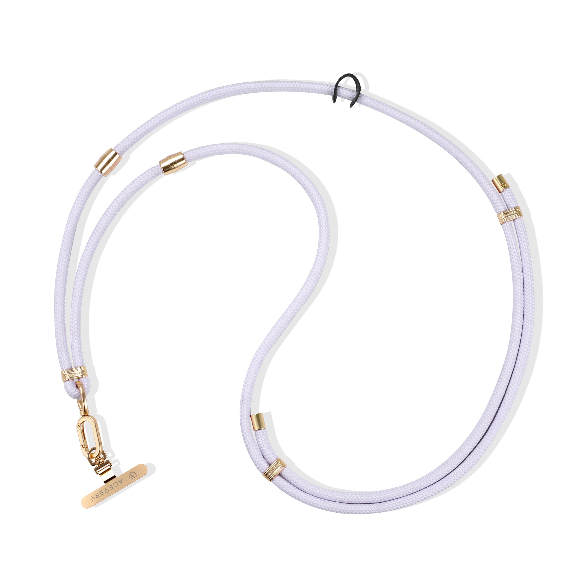 Multi-Function Adjustable Grossbody Lanyard - Pure Purple (Rose Gold)