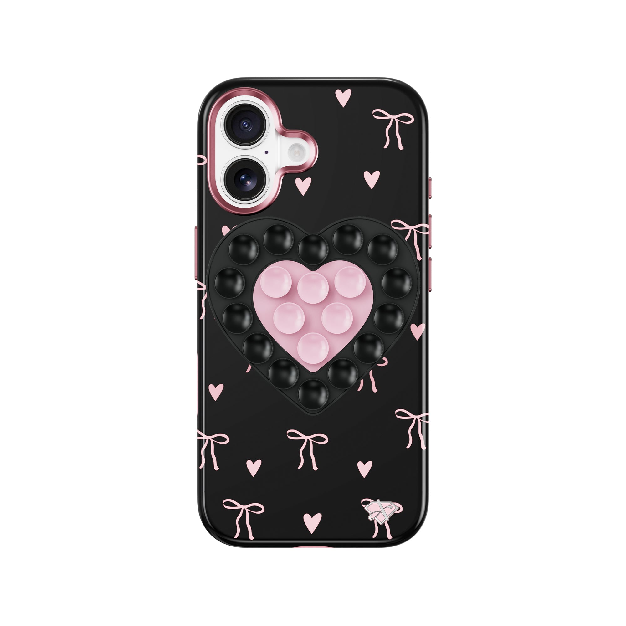 iPhone 16 Pink Bow - 3-in-1 Suction Stand Case