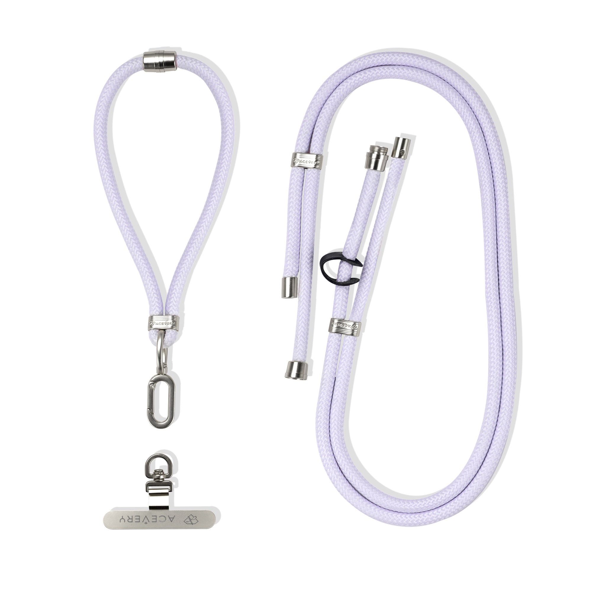 Multi-Function Adjustable Grossbody Lanyard - Pure Purple (Silver)