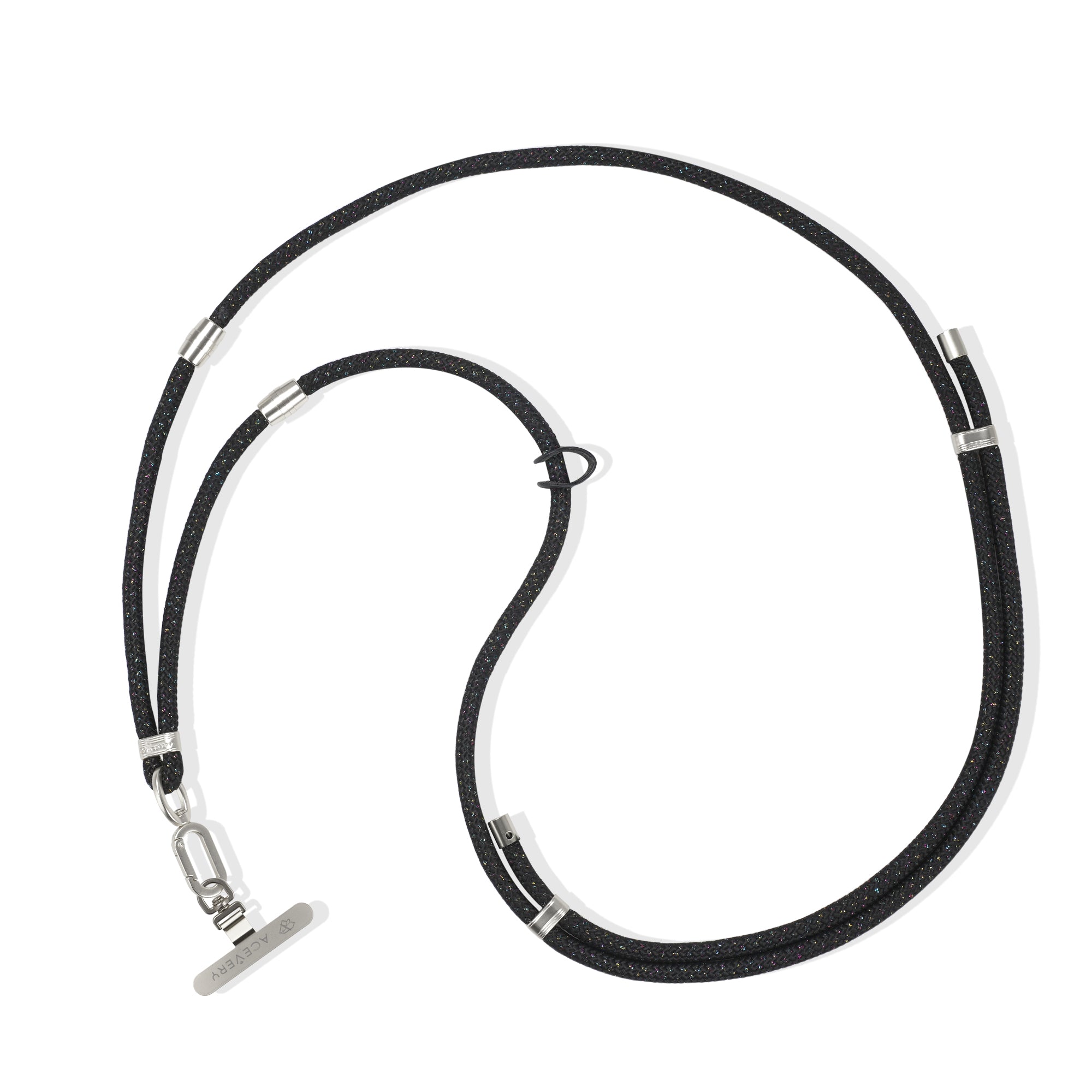 Multi-Function Adjustable Grossbody Lanyard - Black/Gold (Silver)