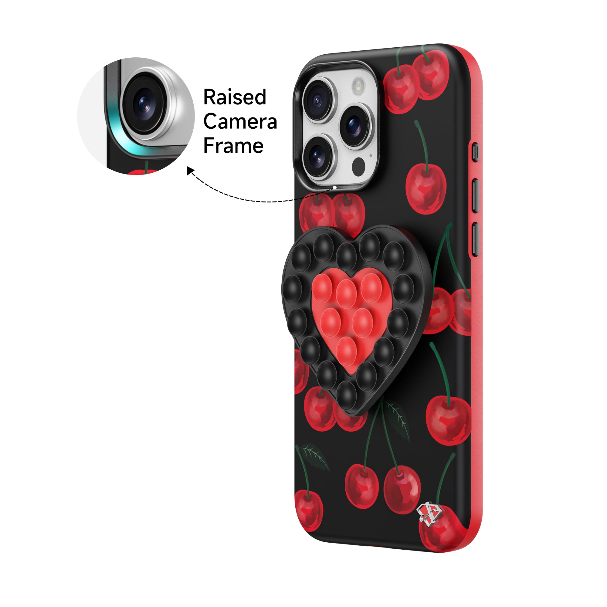 iPhone 15 Pro Max Midnight - 3-in-1 Suction Stand Case -Matte