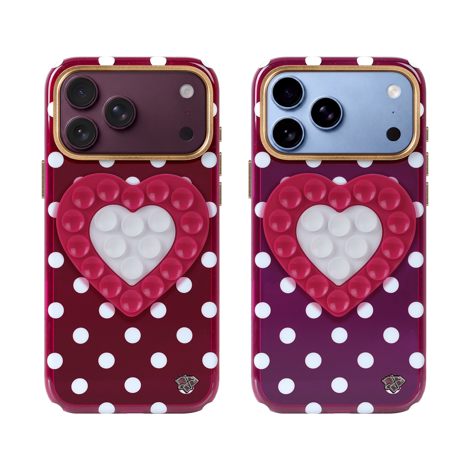 Burgundy Polka Dot - DuoHeart Snap Case