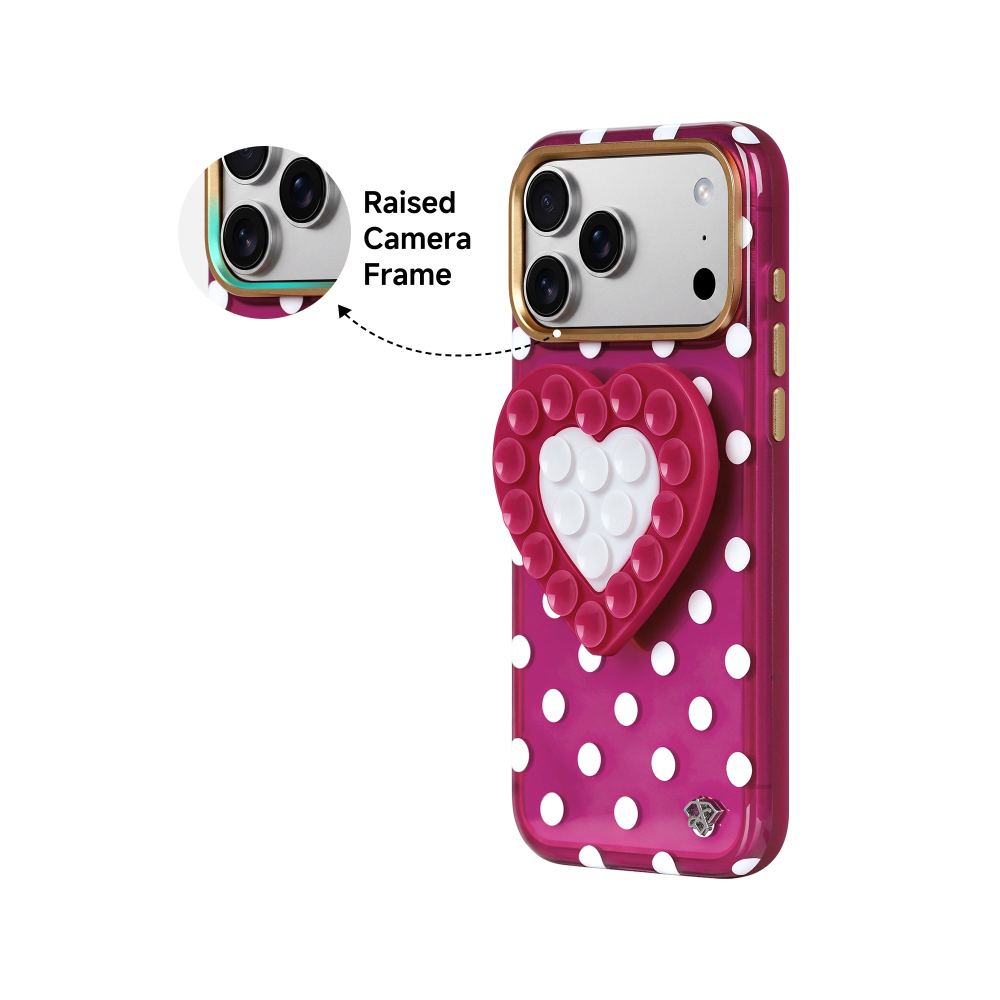 Burgundy Polka Dot - DuoHeart Snap Case
