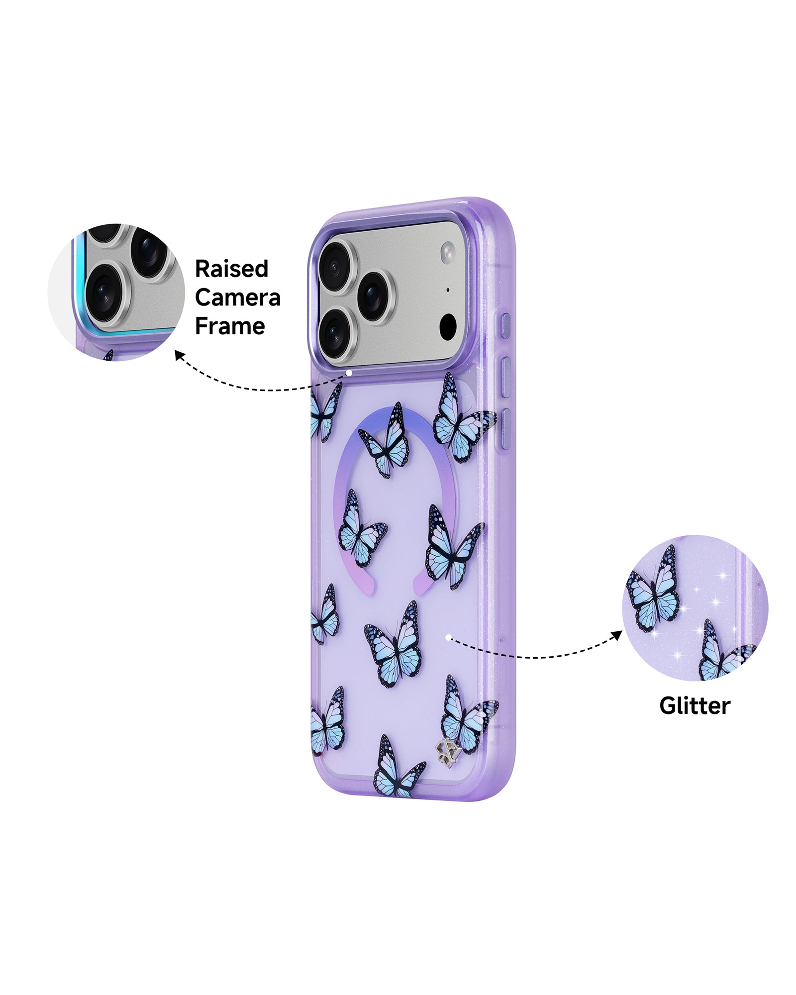 Dream Butterfly Glitter Case