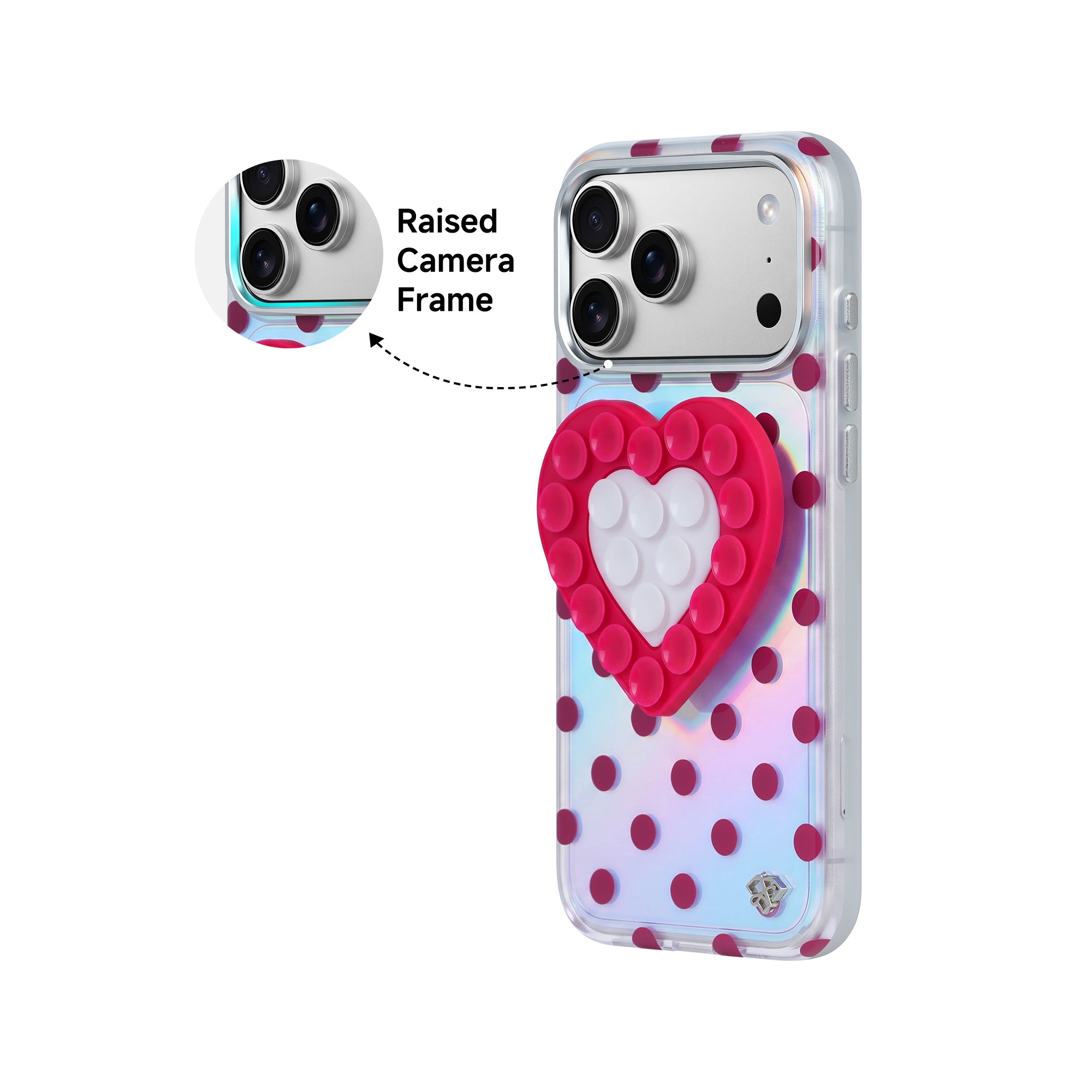 Holographic Red Polka Dot - DuoHeart Snap Case
