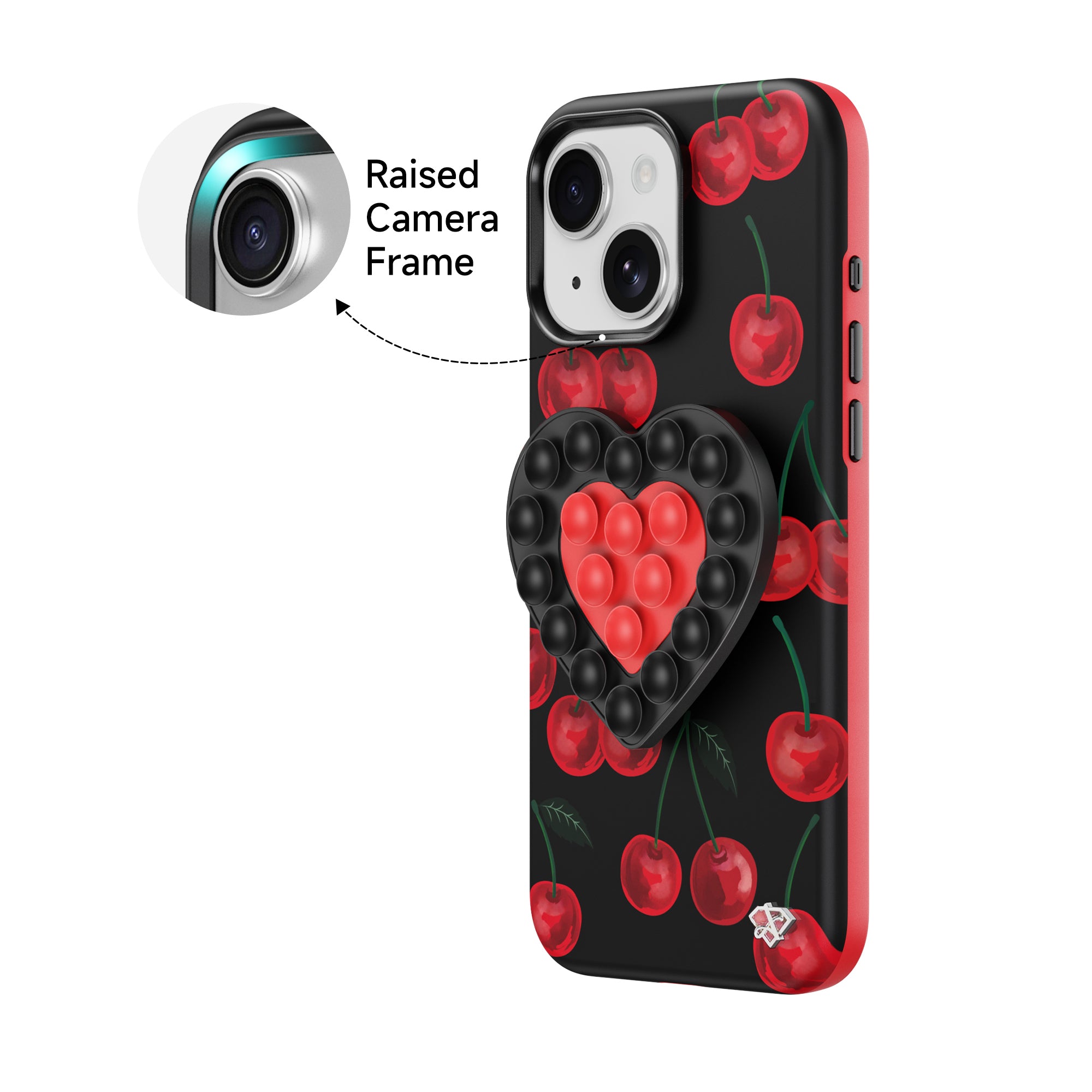 iPhone 15 Midnight - 3-in-1 Suction Stand Case -Matte