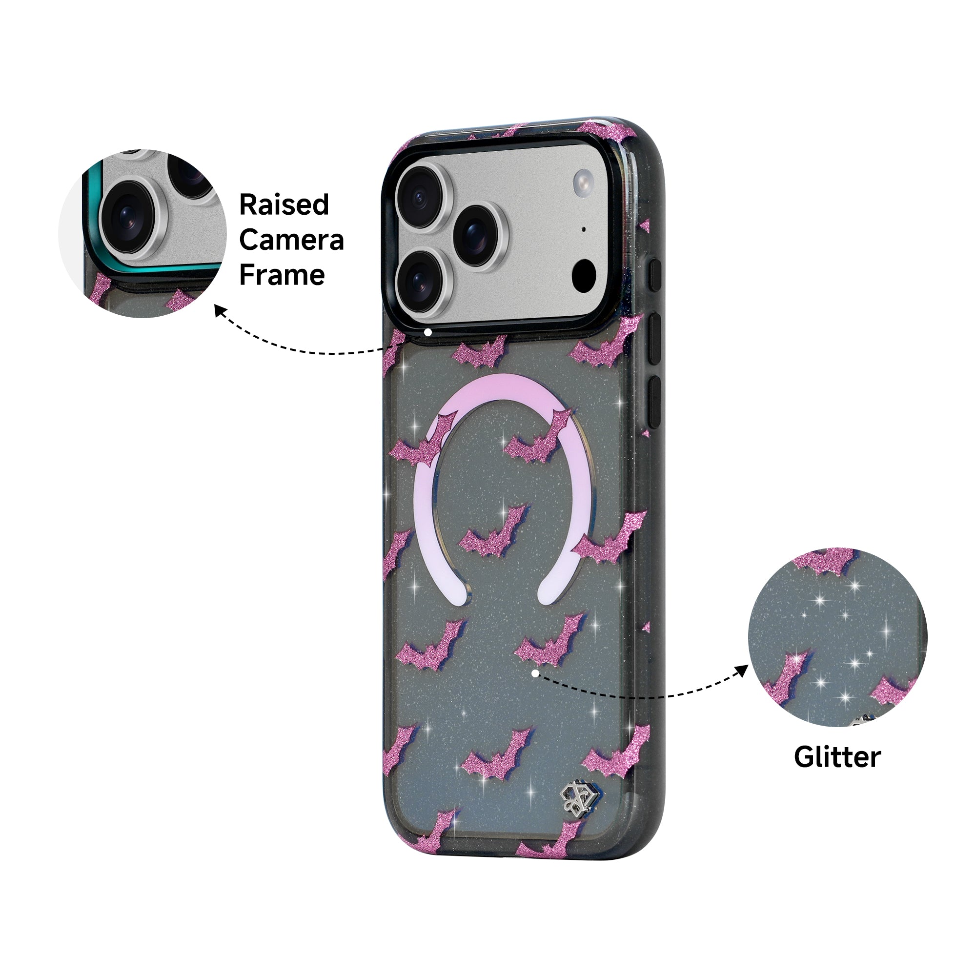 Midnight Bat Glitter Magsafe Case