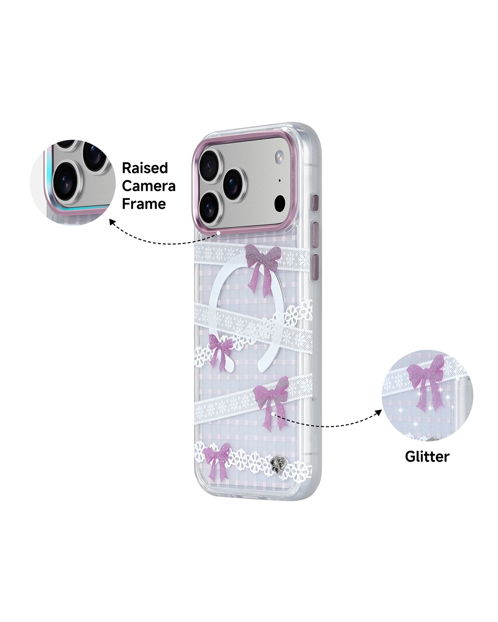 Sweet Bow Glitter Case