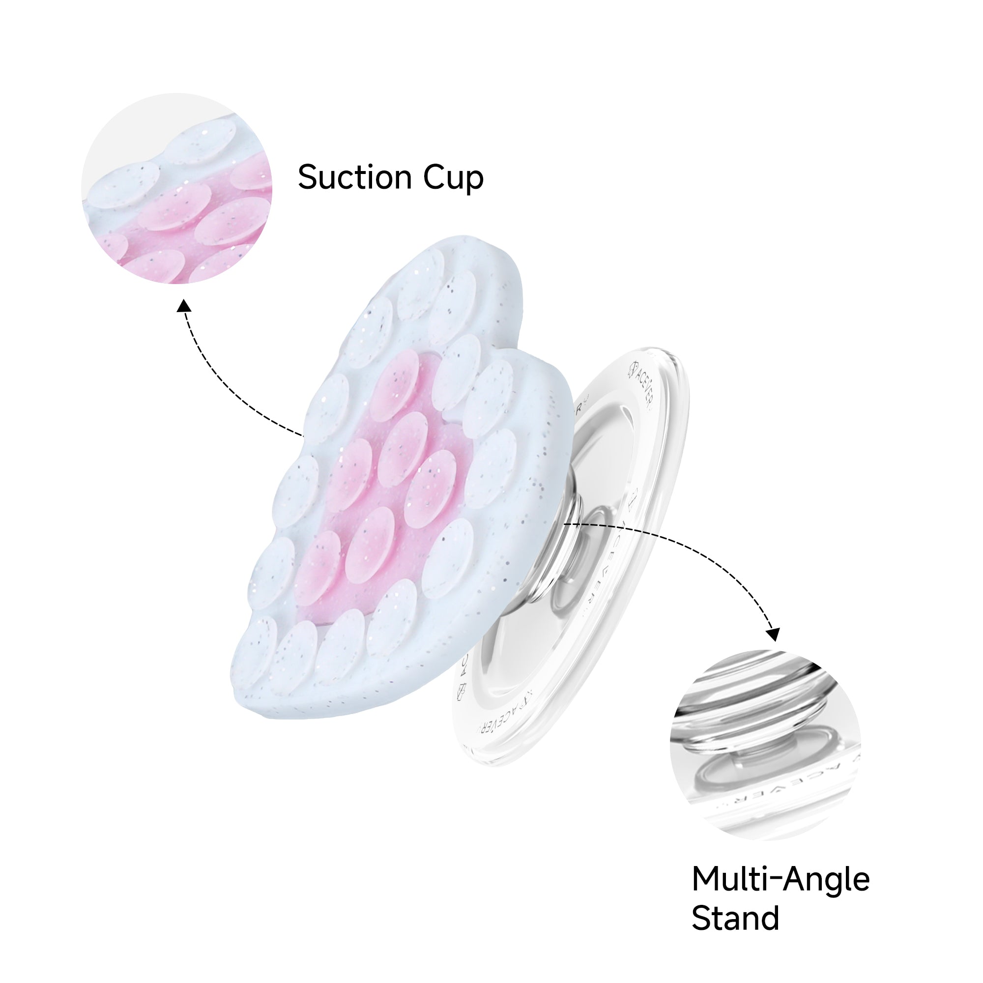 White Pink Glitter - MagSafe Holder