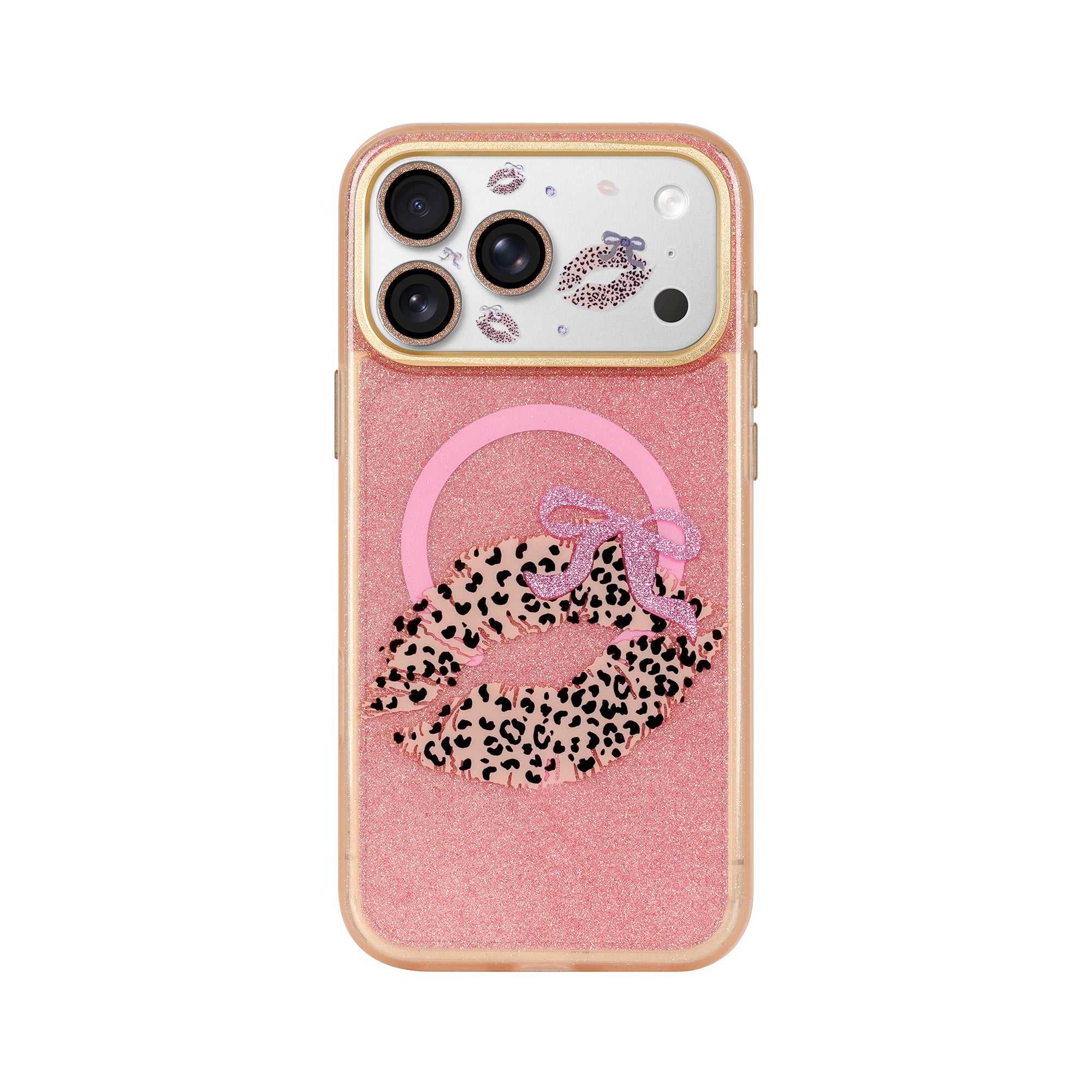 Wild Leopard Lips Glitter Case
