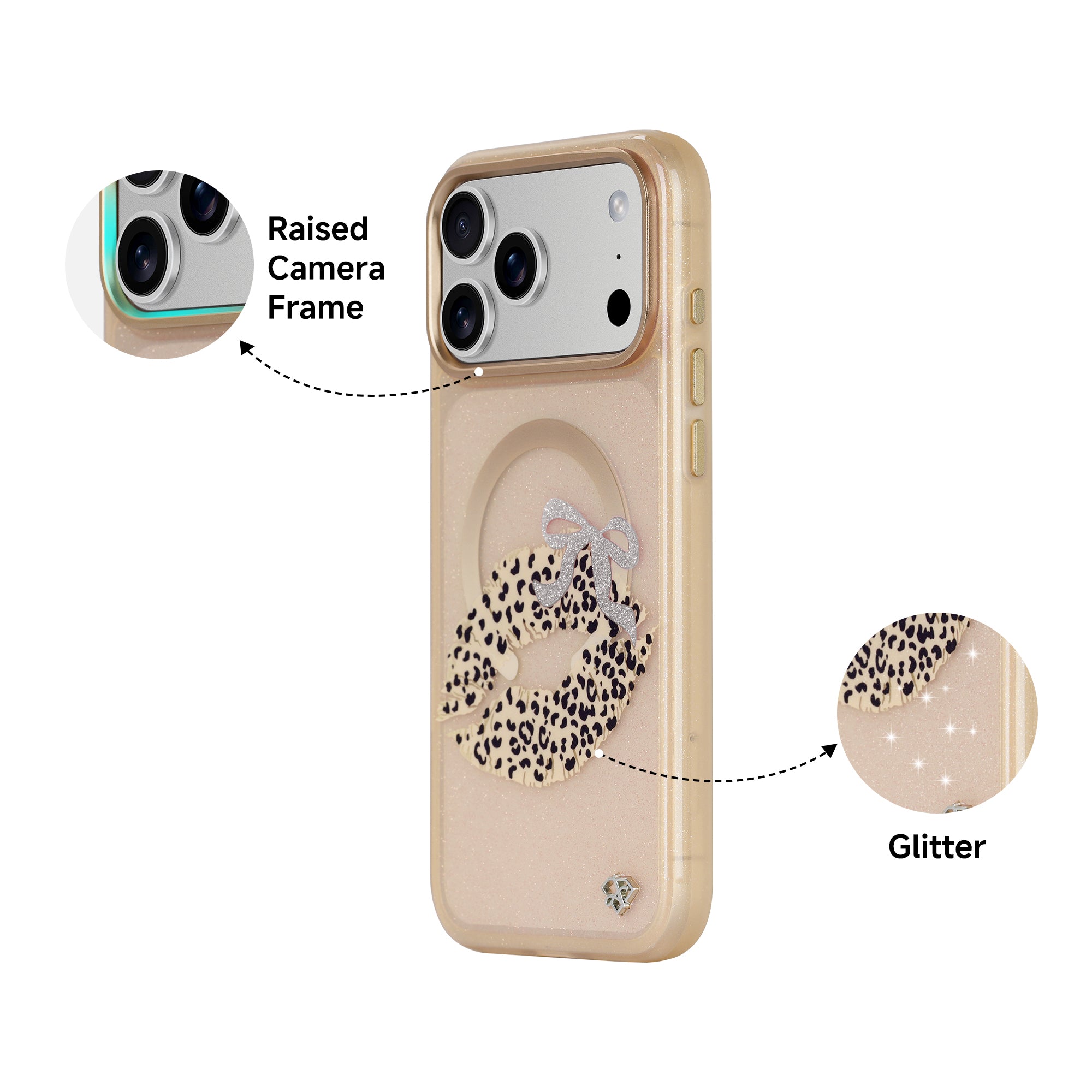 iPhone 17 Pro Wild Leopard Lips Glitter Case