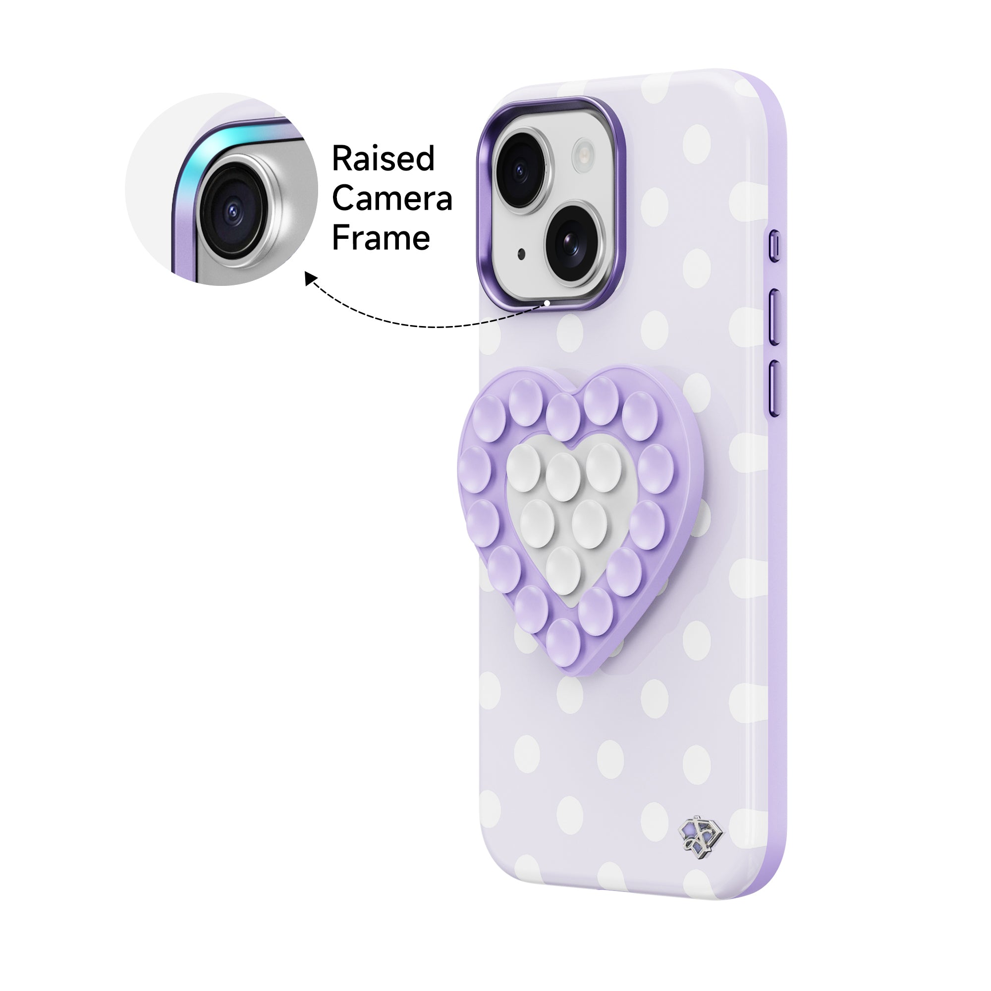 iPhone 15 Glazed Heart - 3-in-1 Suction Stand Case