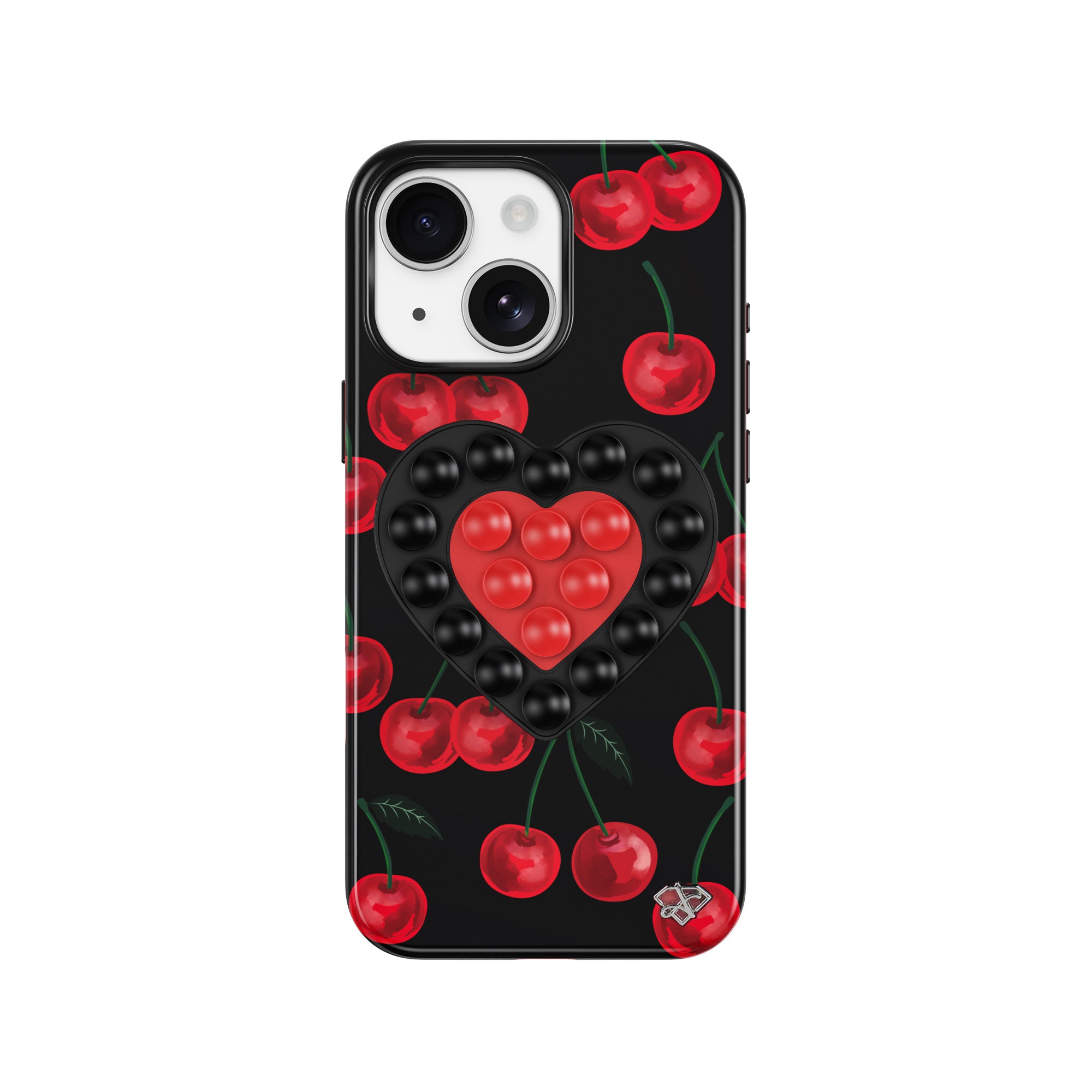 iPhone 15 Midnight - 3-in-1 Suction Stand Case- Glossy