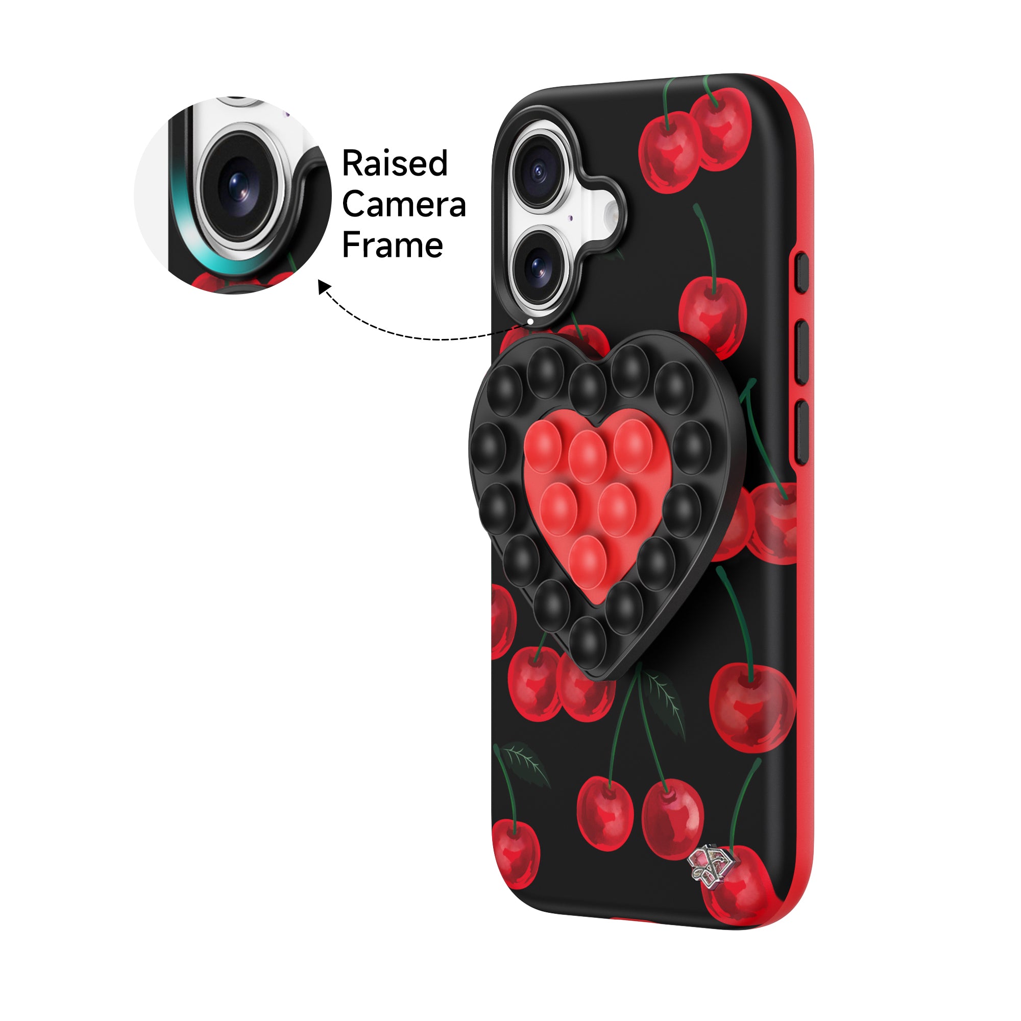 iPhone 16 Midnight - 3-in-1 Suction Stand Case -Matte