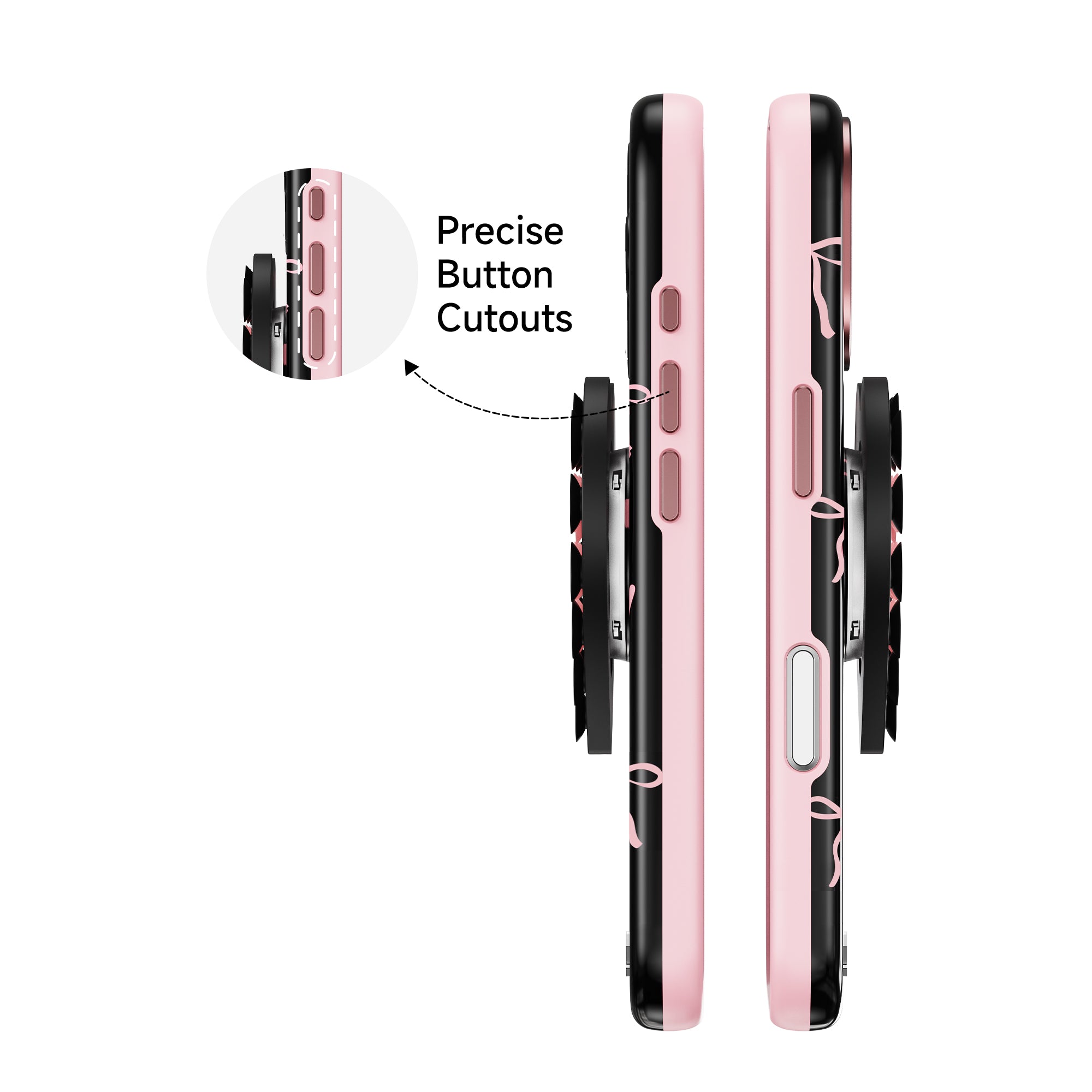 iPhone 17 Pink Bow - 3-in-1 Suction Stand Case
