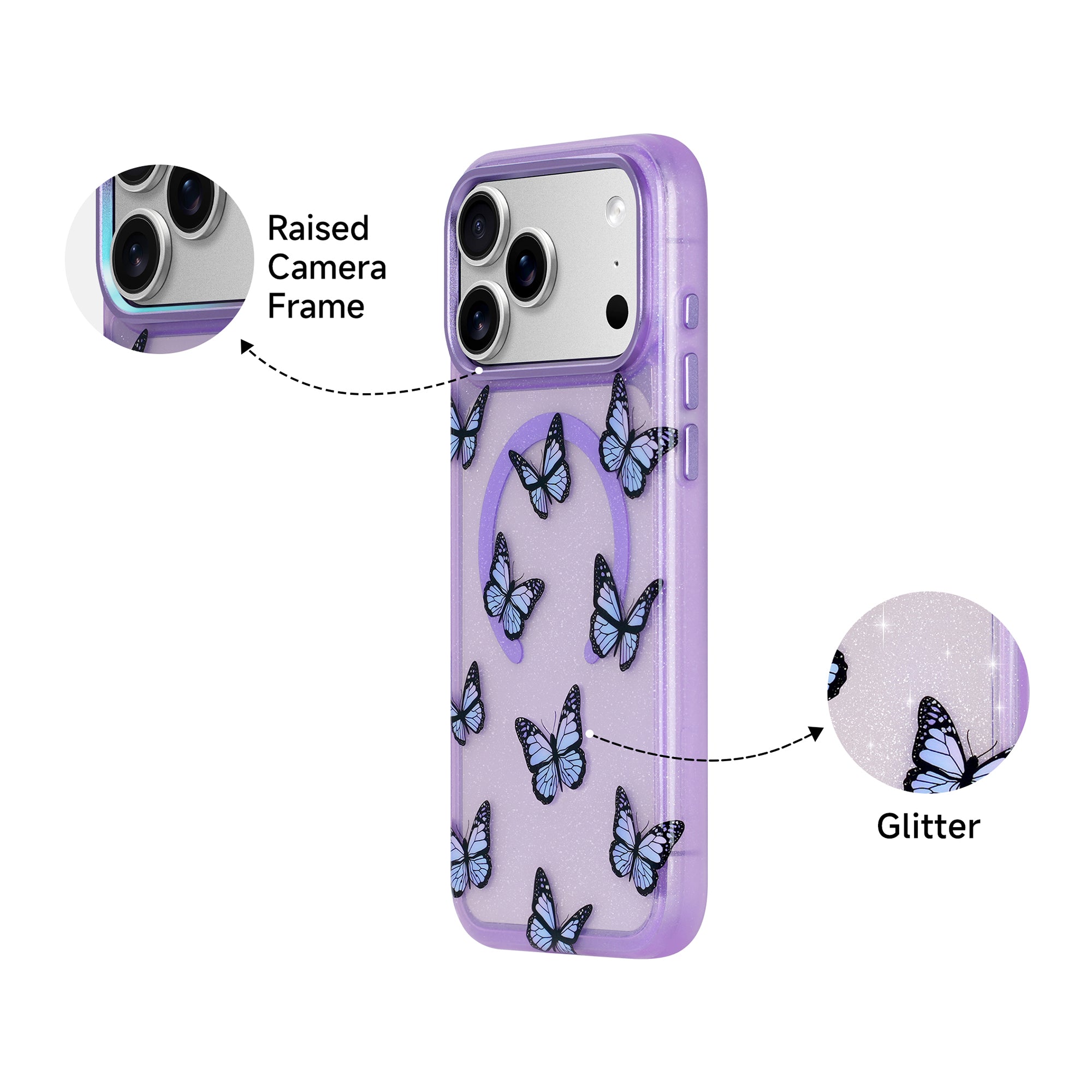 Dream Butterfly Glitter Case