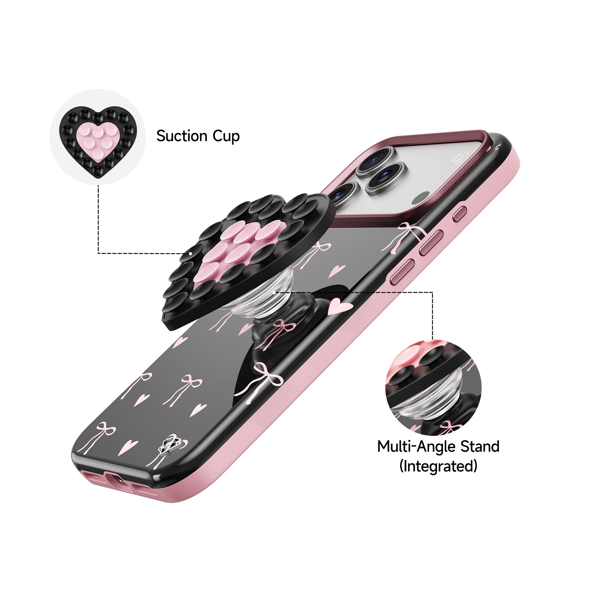 Pink Bow - DuoHeart Snap Case