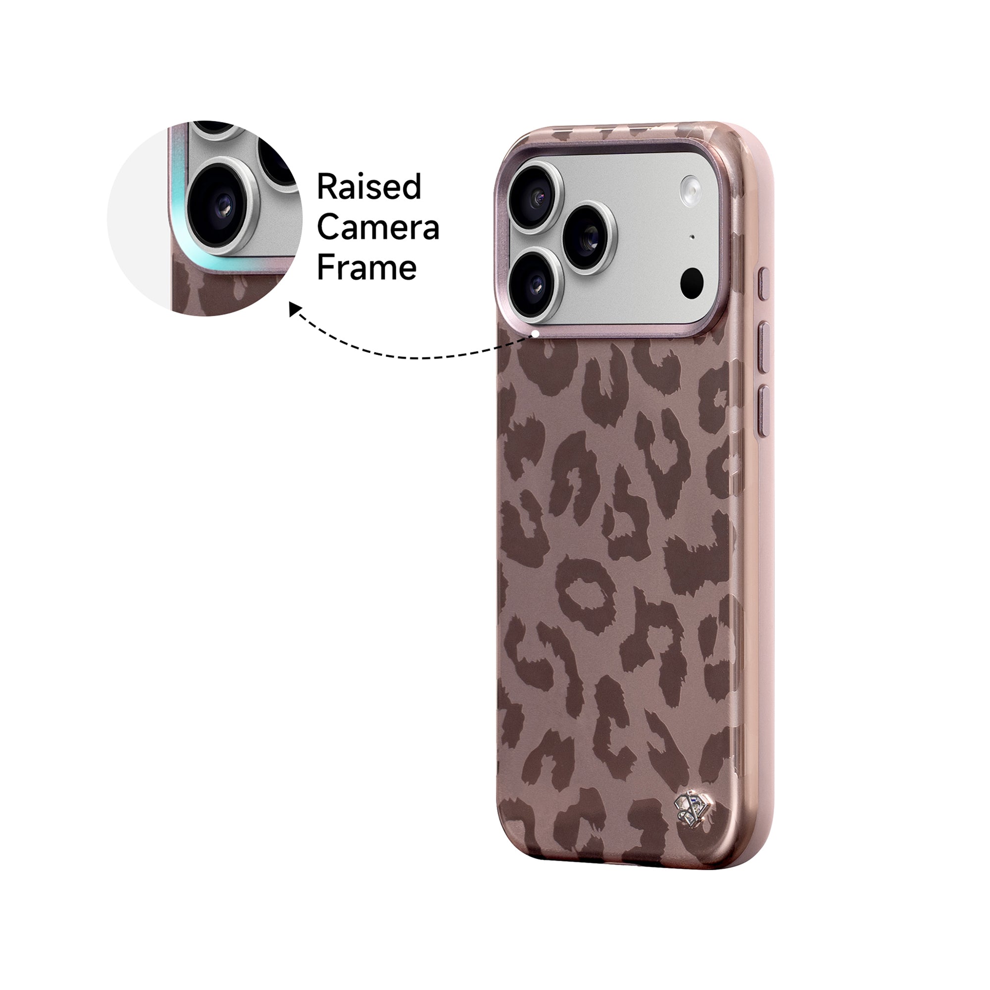iPhone 17 Pro Rose Gold Leopard MagSafe Case