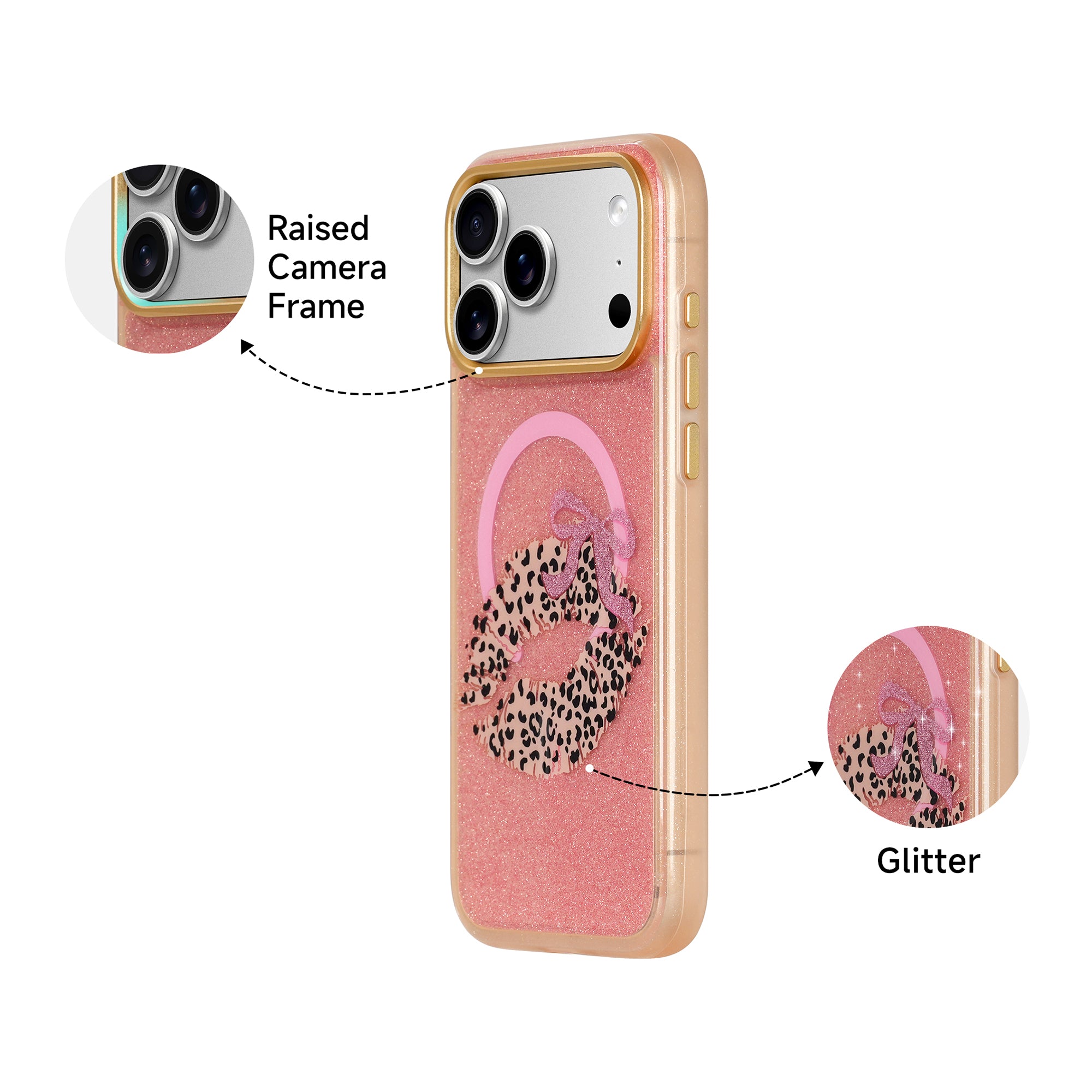 Wild Leopard Lips Glitter Case