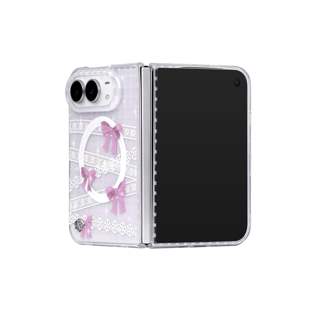 iPhone Duo Sweet Bow Glitter Case
