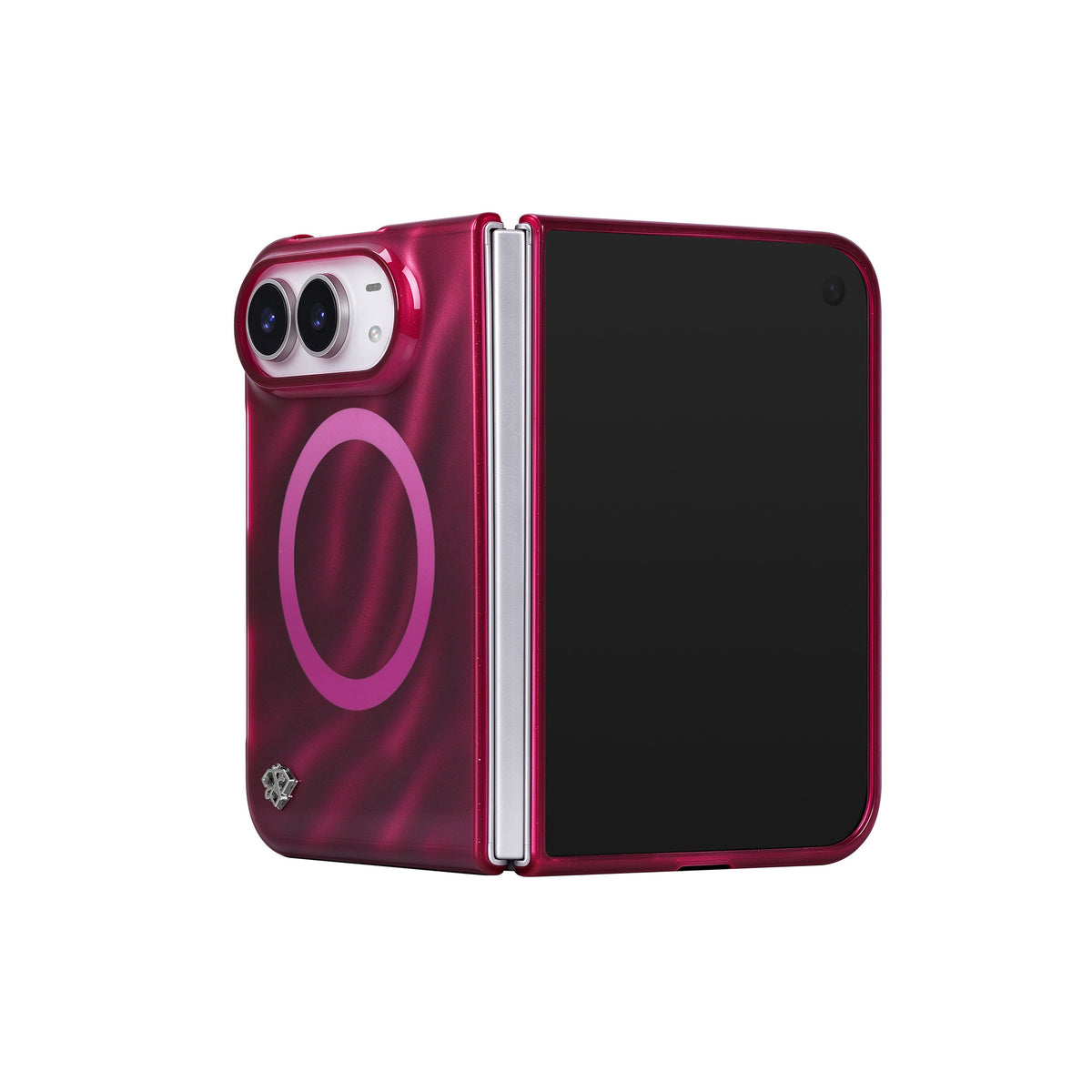 iPhone Duo Velvet Berry Glitter Case